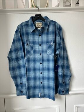 Honolua Men's Blue Plaid Button-Down Shirt / Surf Flannel (vintage/rare)